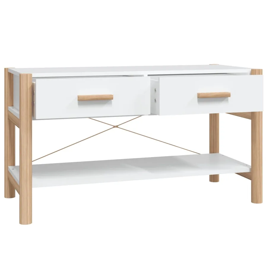 Meuble TV Blanc 82x38x45 cm Bois d'ingénierie - 7