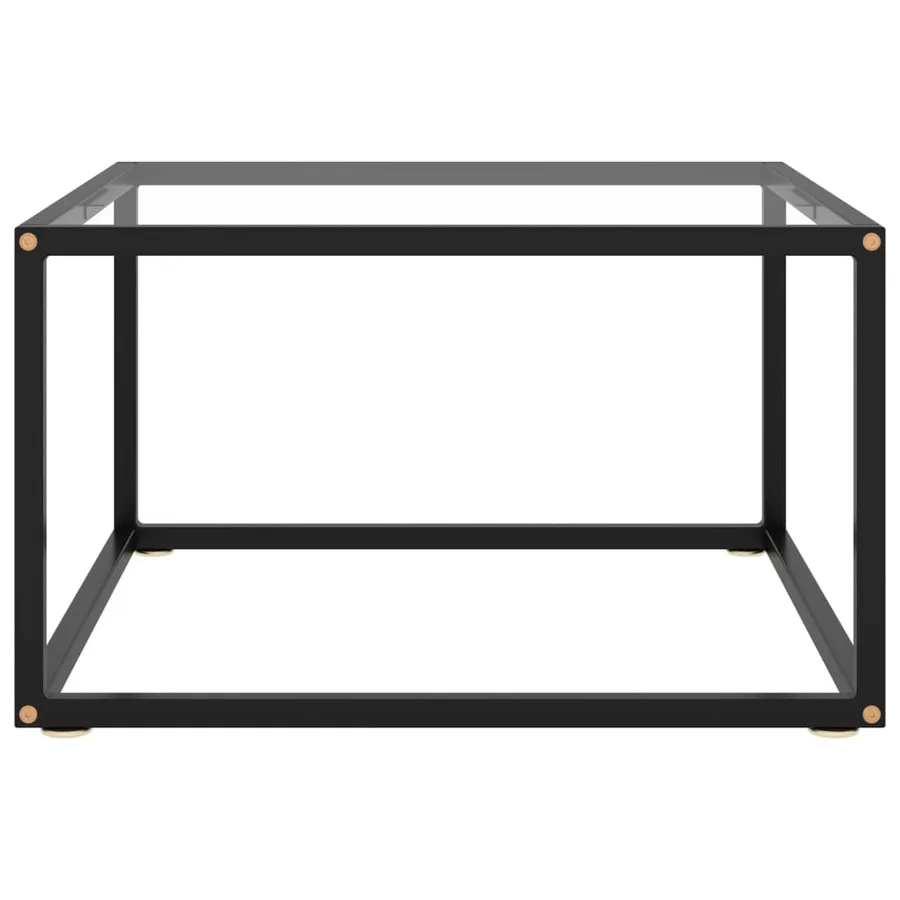 Table basse Noir avec verre trempé 60x60x35 cm - 2