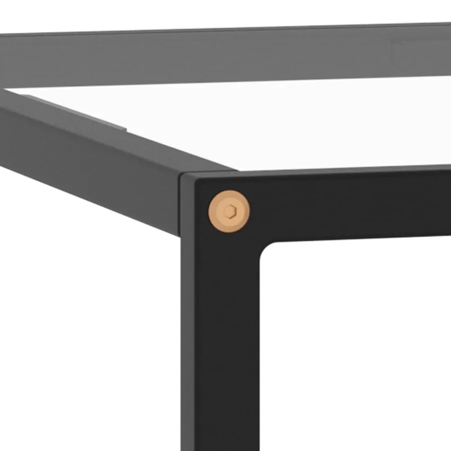 Table basse Noir avec verre trempé 60x60x35 cm - 4