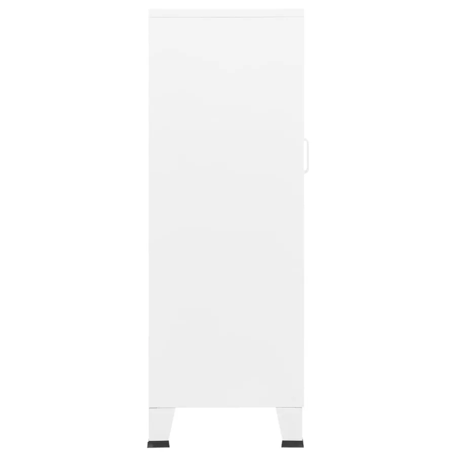 Coffre de rangement industriel Blanc 70x40x115 cm Métal - 4