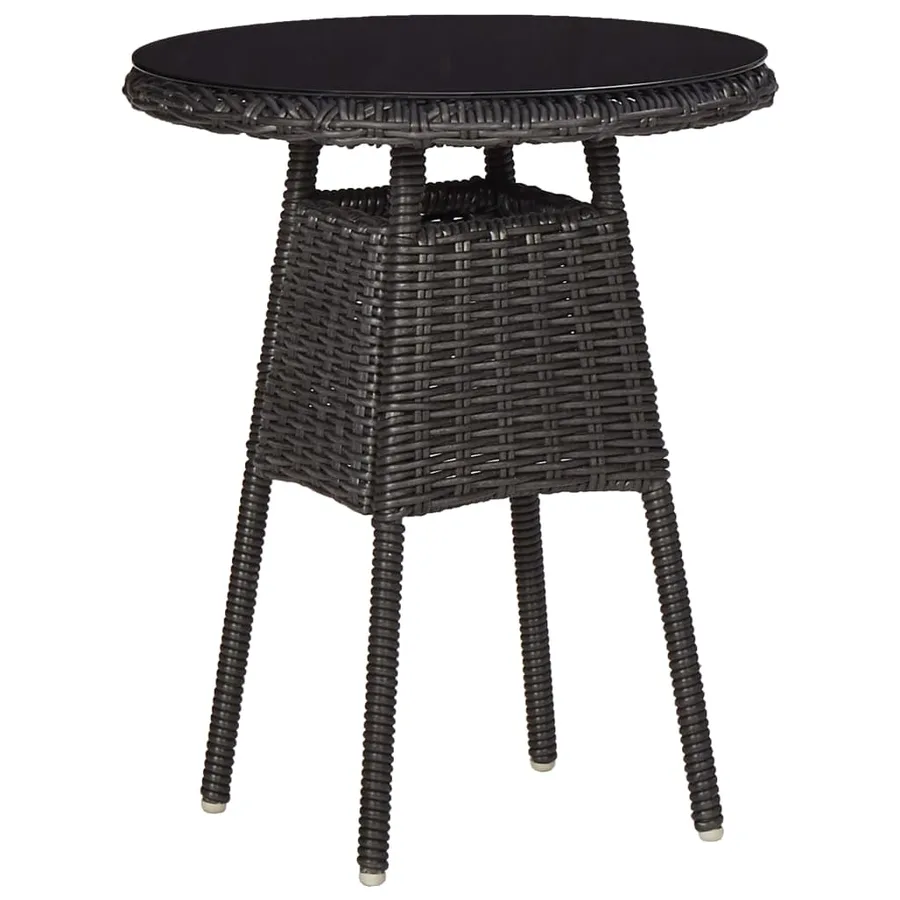 Mobilier de bistro 3 pcs avec coussins Résine tressée Noir - 3