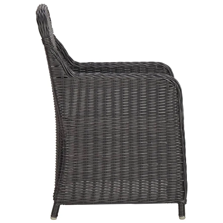 Mobilier de bistro 3 pcs avec coussins Résine tressée Noir - 6