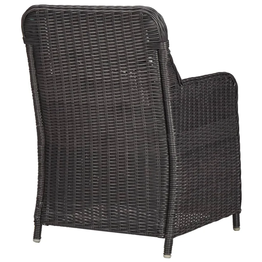 Mobilier de bistro 3 pcs avec coussins Résine tressée Noir - 7