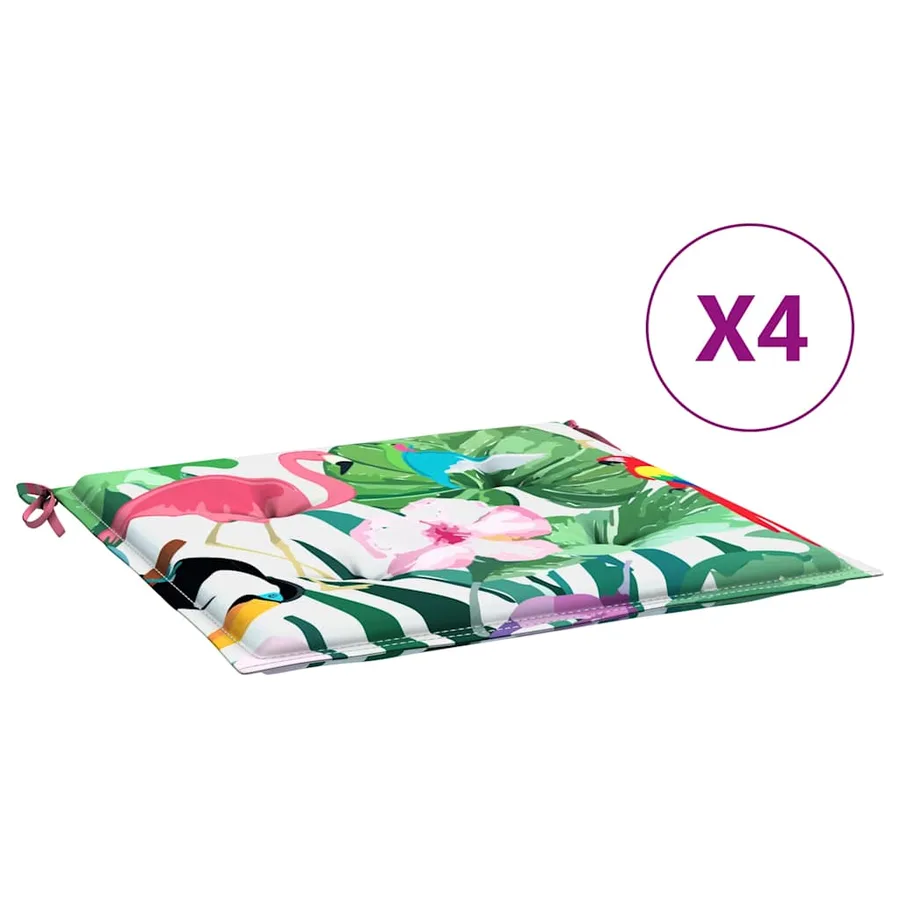 Coussins de chaise de jardin lot de 4 multicolore 40x40x4 cm - 2