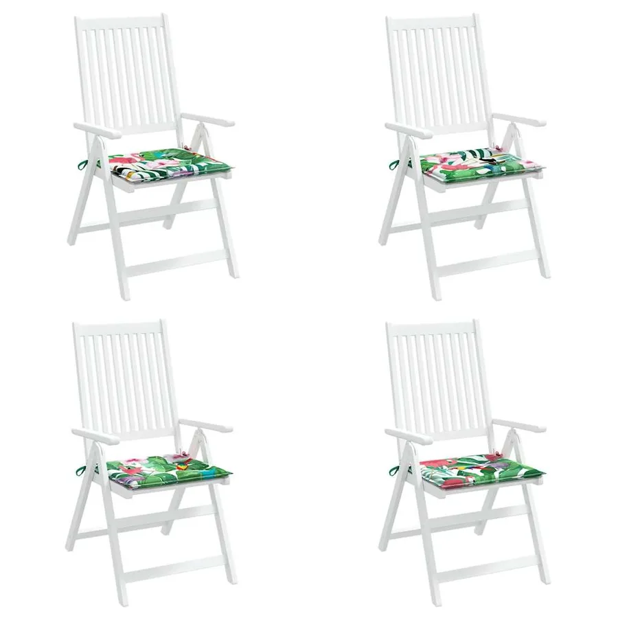 Coussins de chaise de jardin lot de 4 multicolore 40x40x4 cm - 4