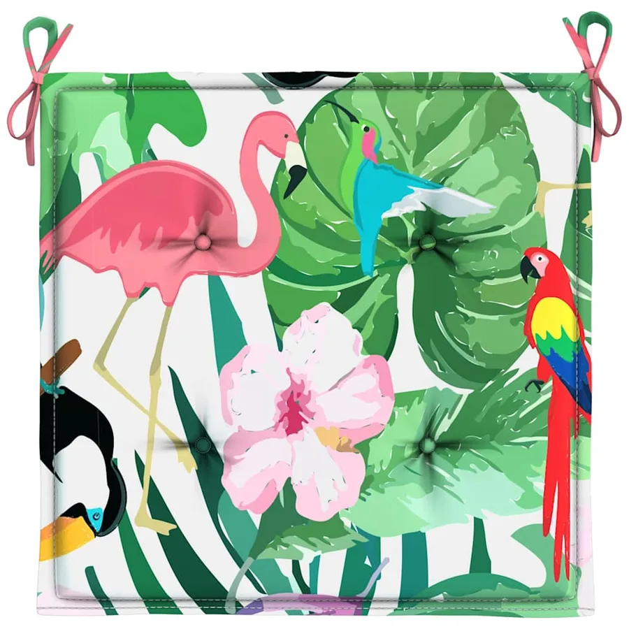 Coussins de chaise de jardin lot de 4 multicolore 40x40x4 cm - 6