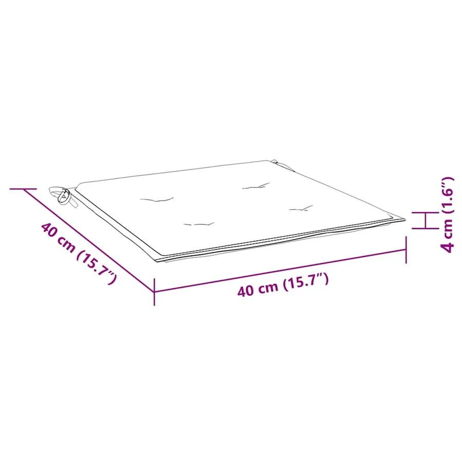 Coussins de chaise de jardin lot de 4 multicolore 40x40x4 cm - 9