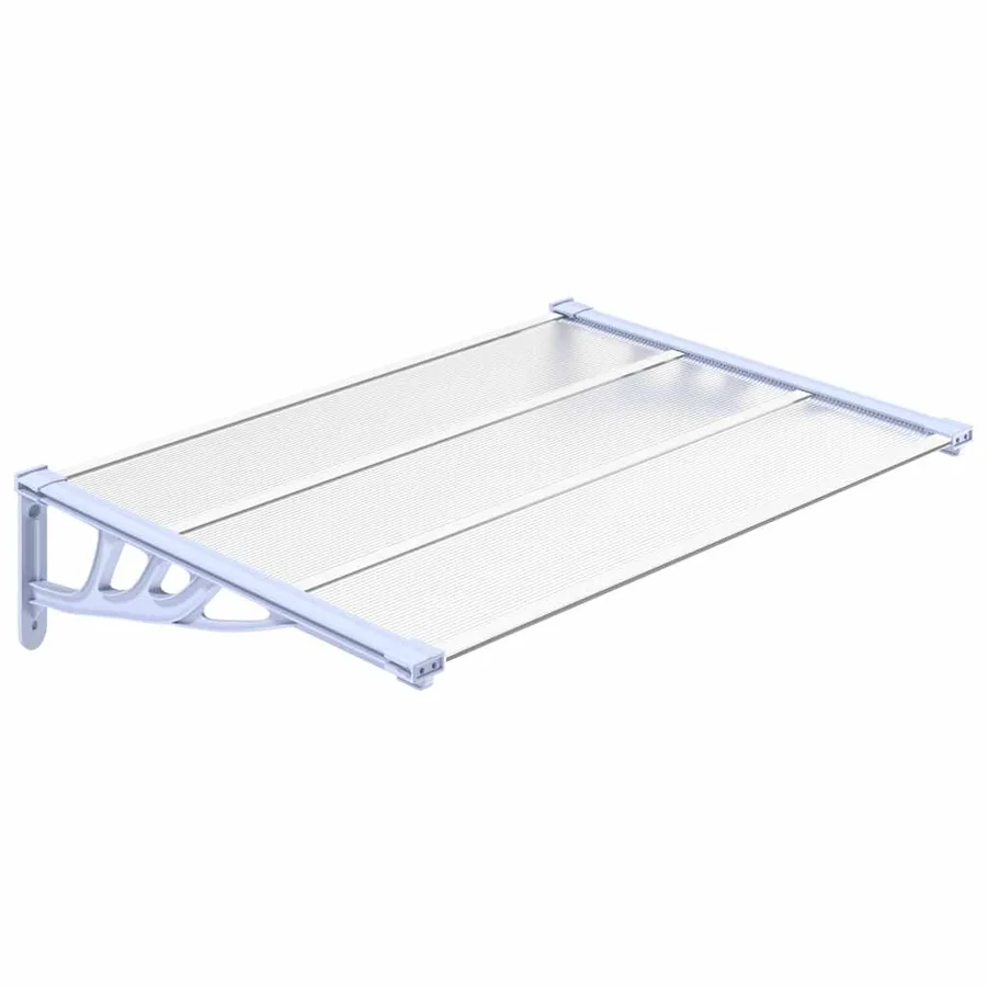 Auvent de porte Gris et transparent 122x90 cm Polycarbonate - 2