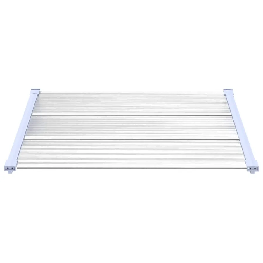 Auvent de porte Gris et transparent 122x90 cm Polycarbonate - 3