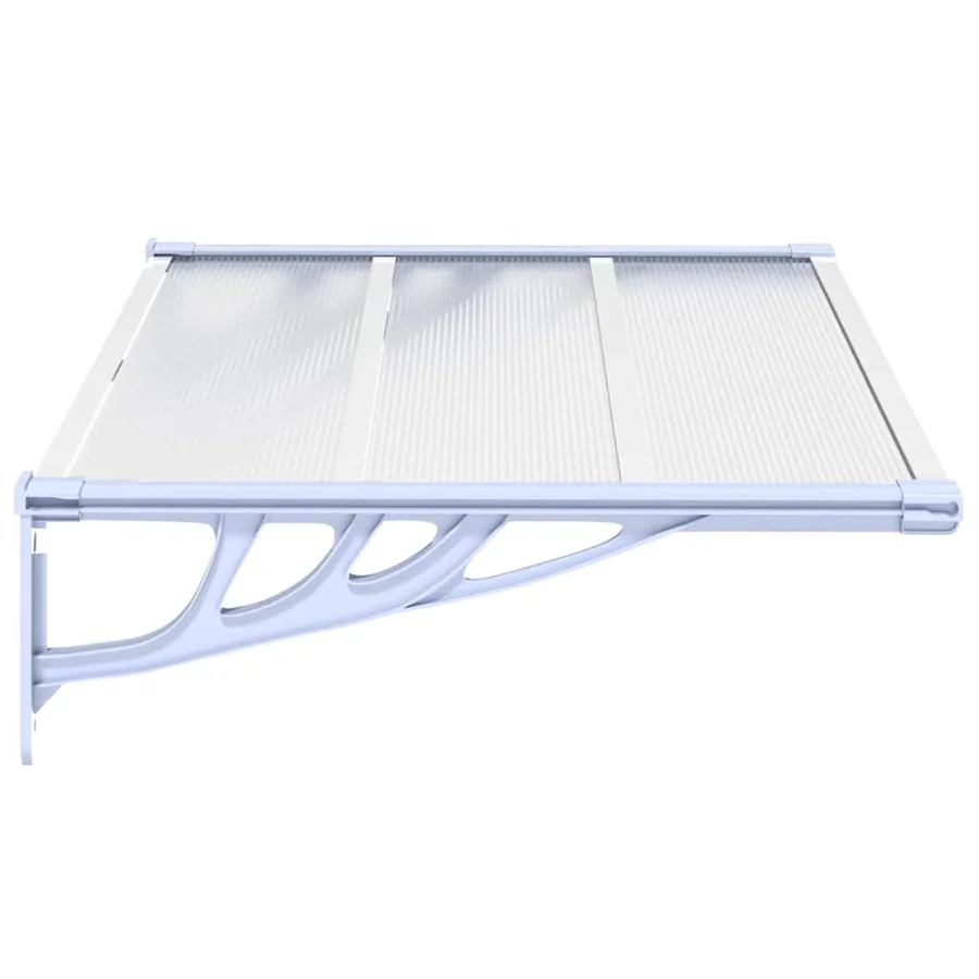 Auvent de porte Gris et transparent 122x90 cm Polycarbonate - 4