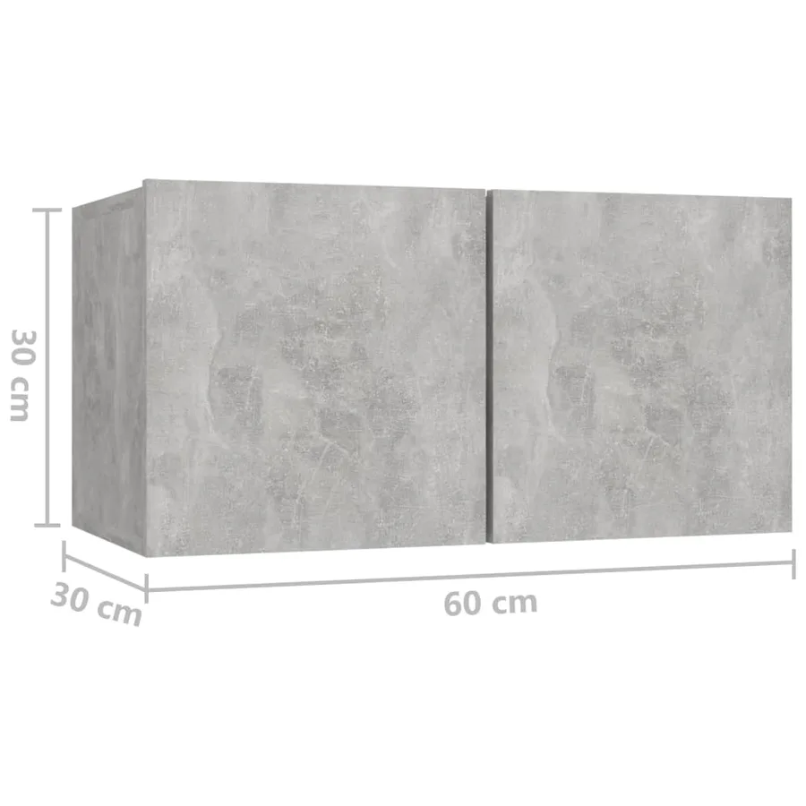 Ensemble de meubles TV 6 pcs Gris béton Bois d'ingénierie - 12