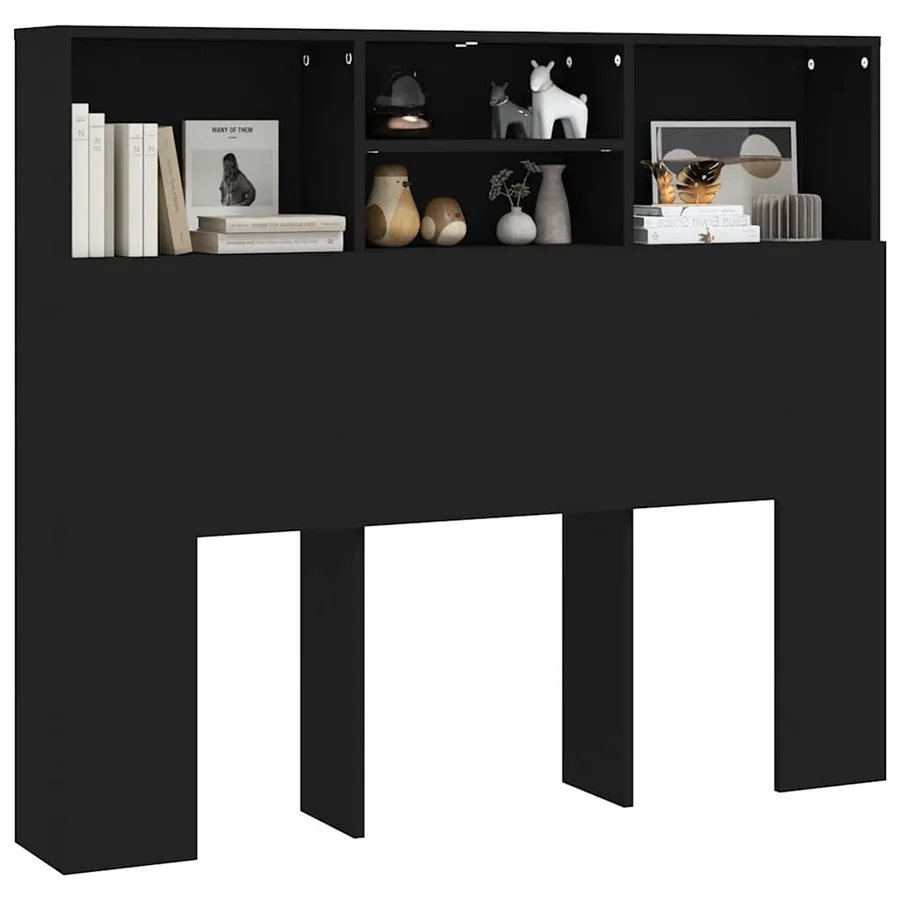 Armoire de tête de lit Noir 120x19x103,5 cm - 4