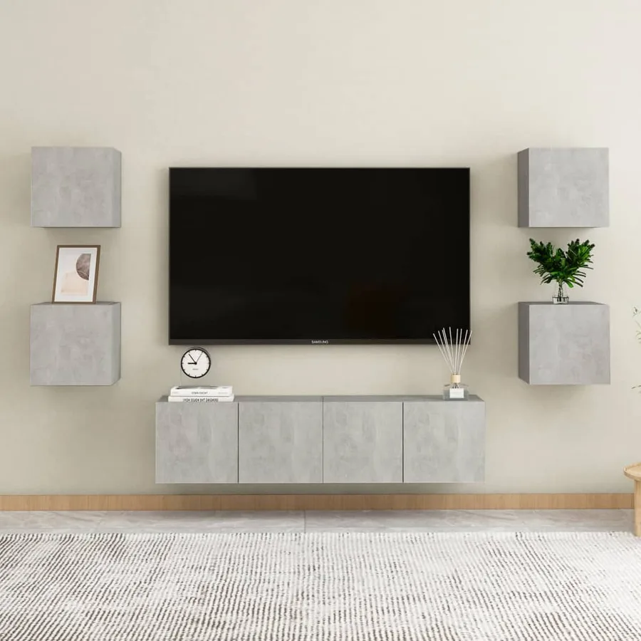 Tables de chevet 2pcs Gris béton 30,5x30x30cm Bois d'ingénierie - 3