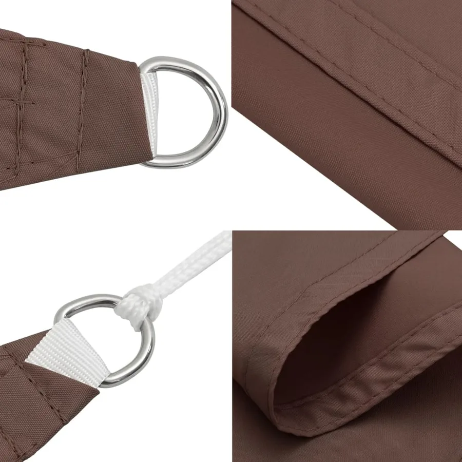 Voile de parasol tissu oxford triangulaire 3x3x3 m marron - 6
