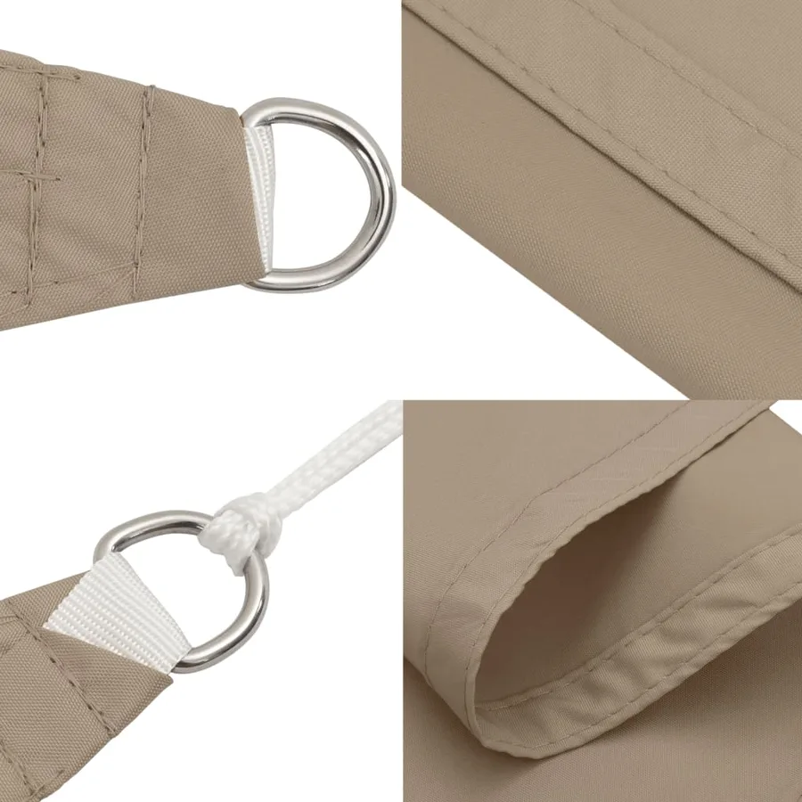 Voile de parasol tissu oxford rectangulaire 2x5 m taupe - 7