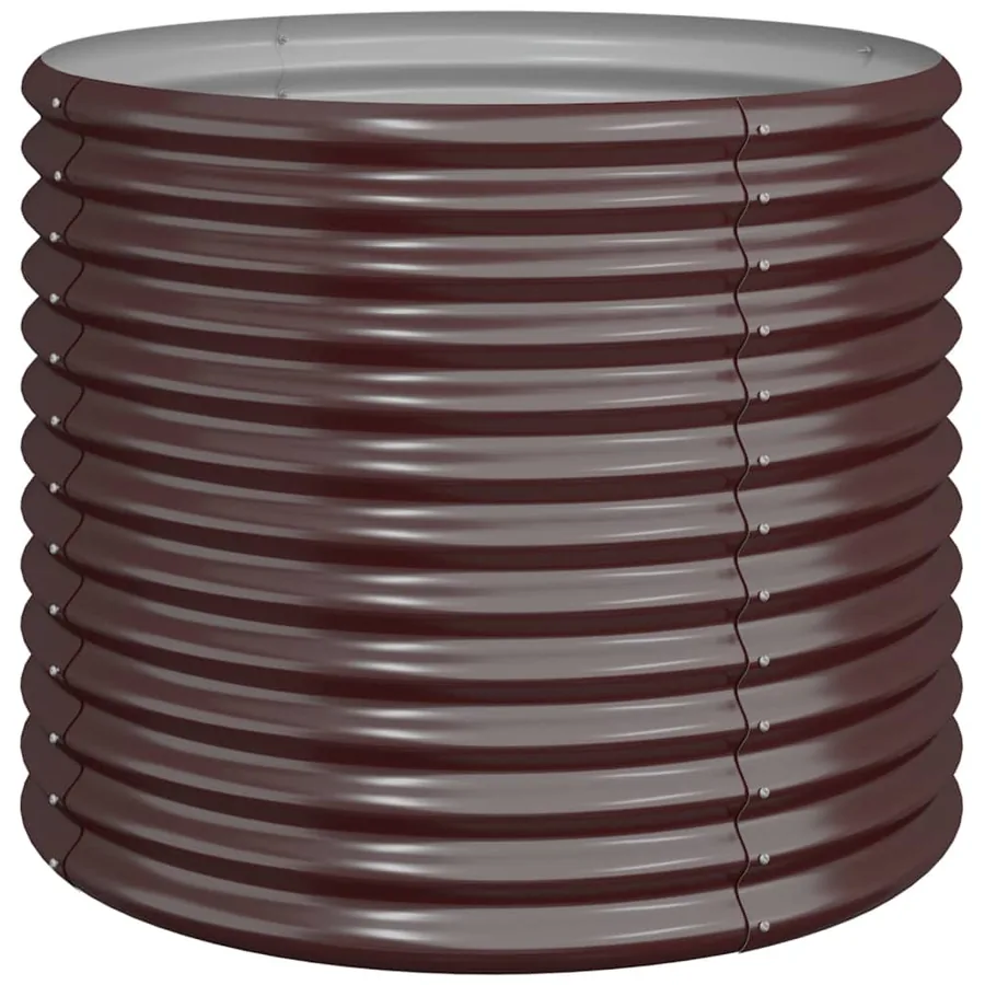 Jardinière de jardin Acier galvanisé 80x80x68 cm Marron - 2