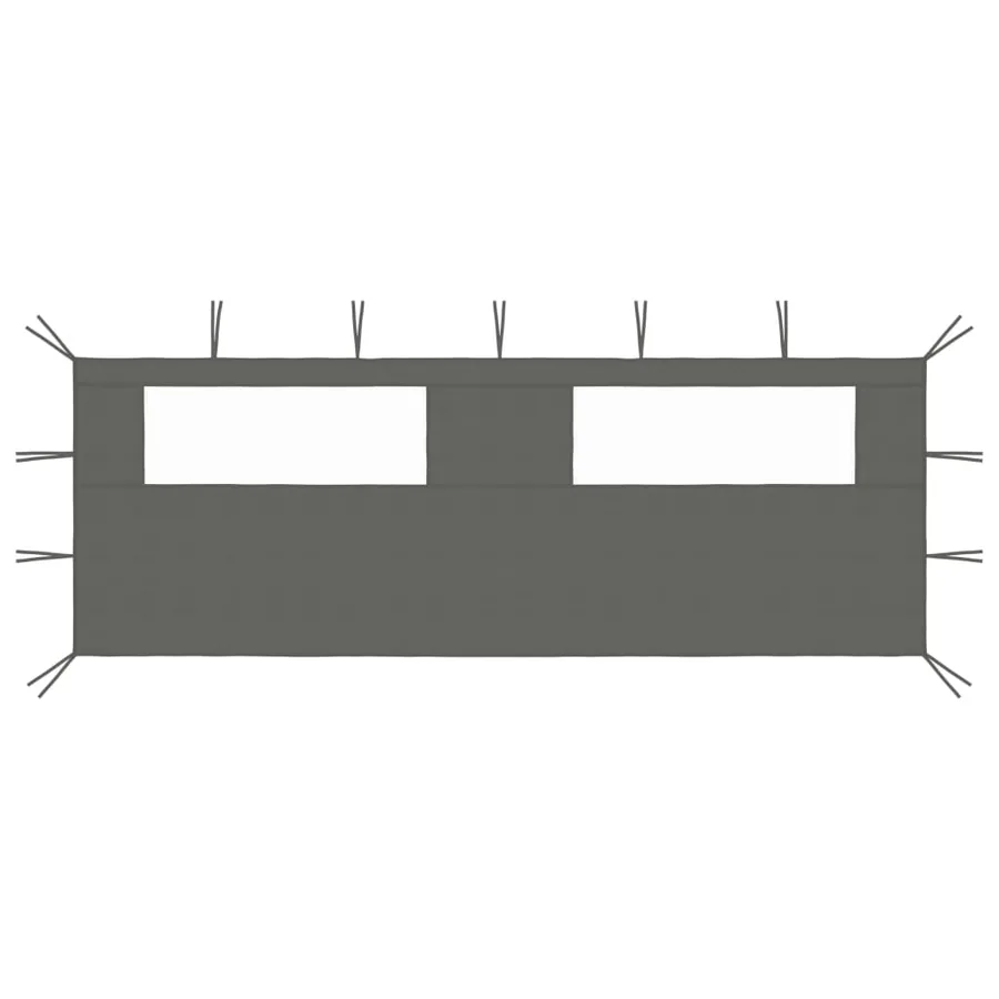 Paroi latérale de belvédère avec fenêtres 6x2 m Anthracite