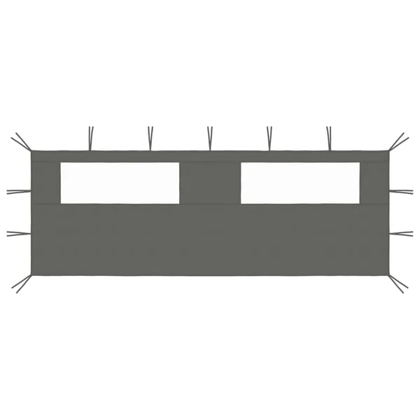 Paroi latérale de belvédère avec fenêtres 6x2 m Anthracite