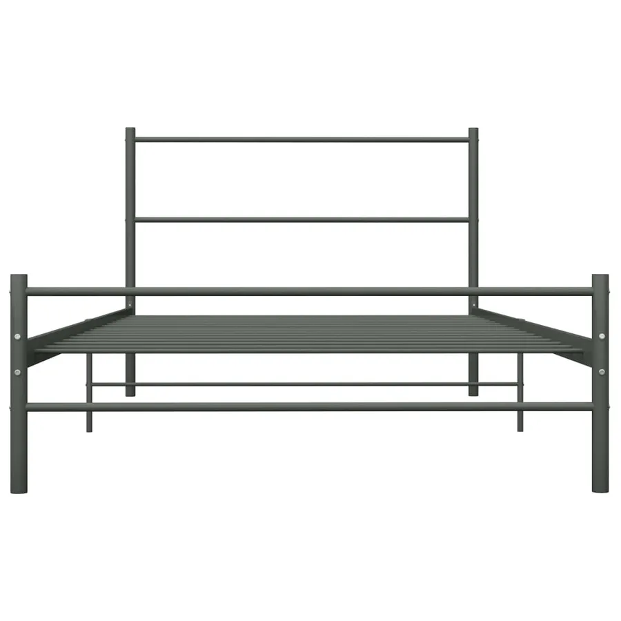Cadre de lit sans matelas gris métal 100x200 cm - 3