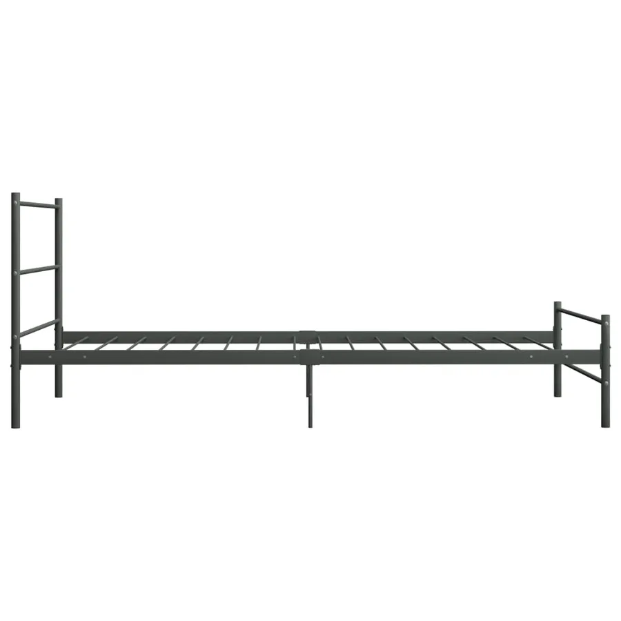 Cadre de lit sans matelas gris métal 100x200 cm - 4