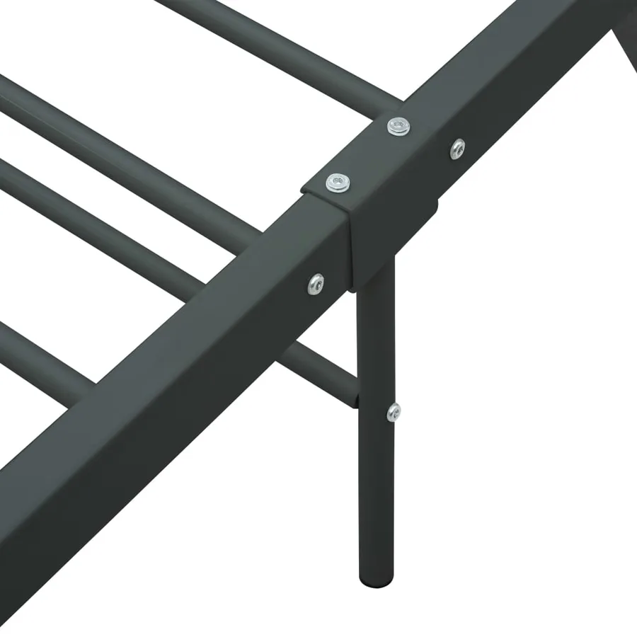Cadre de lit sans matelas gris métal 100x200 cm - 5