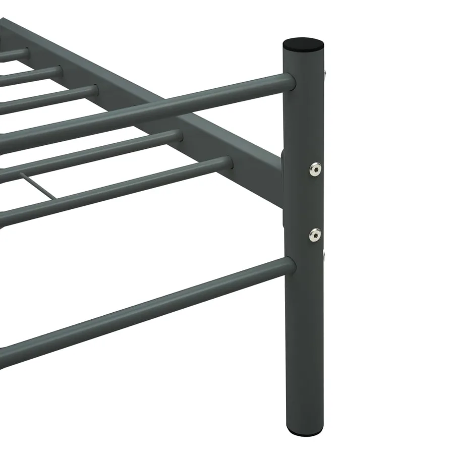 Cadre de lit sans matelas gris métal 100x200 cm - 6