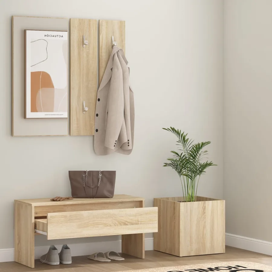 Ensemble de meubles de couloir Chêne Sonoma Bois d'ingénierie - 3