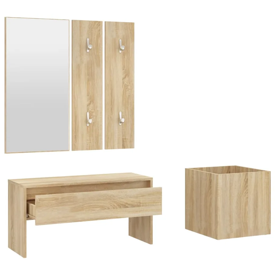 Ensemble de meubles de couloir Chêne Sonoma Bois d'ingénierie - 5