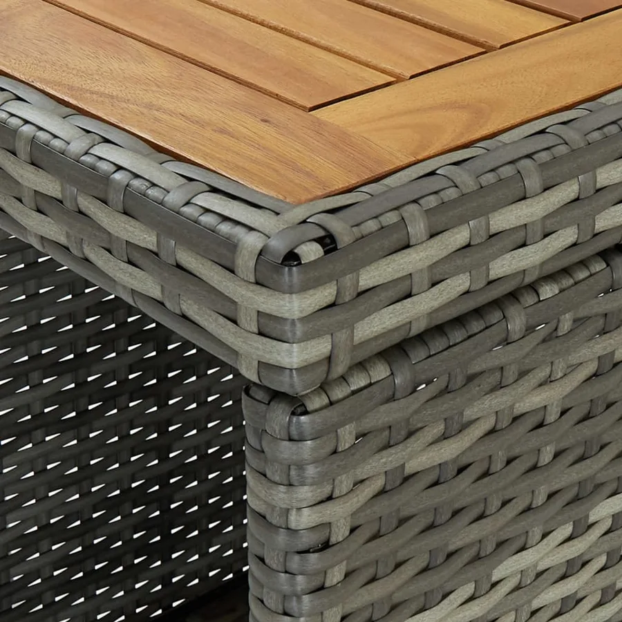Ensemble de bar de jardin 5 pcs et coussins Résine tressée Gris - 4