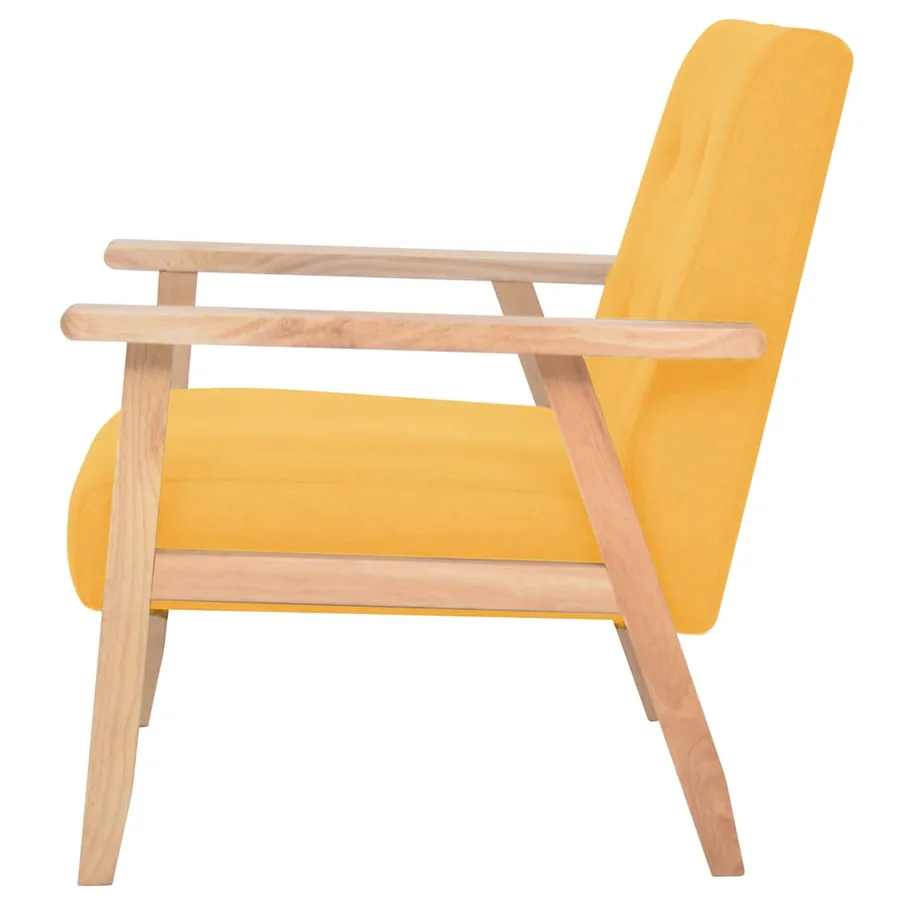 Fauteuil jaune tissu - 3