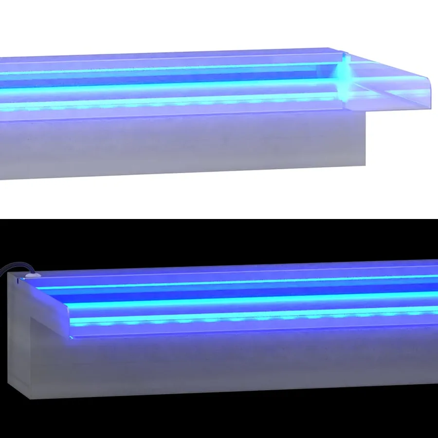 Déversoir pour cascade avec LED RVB Inox 45 cm - 7