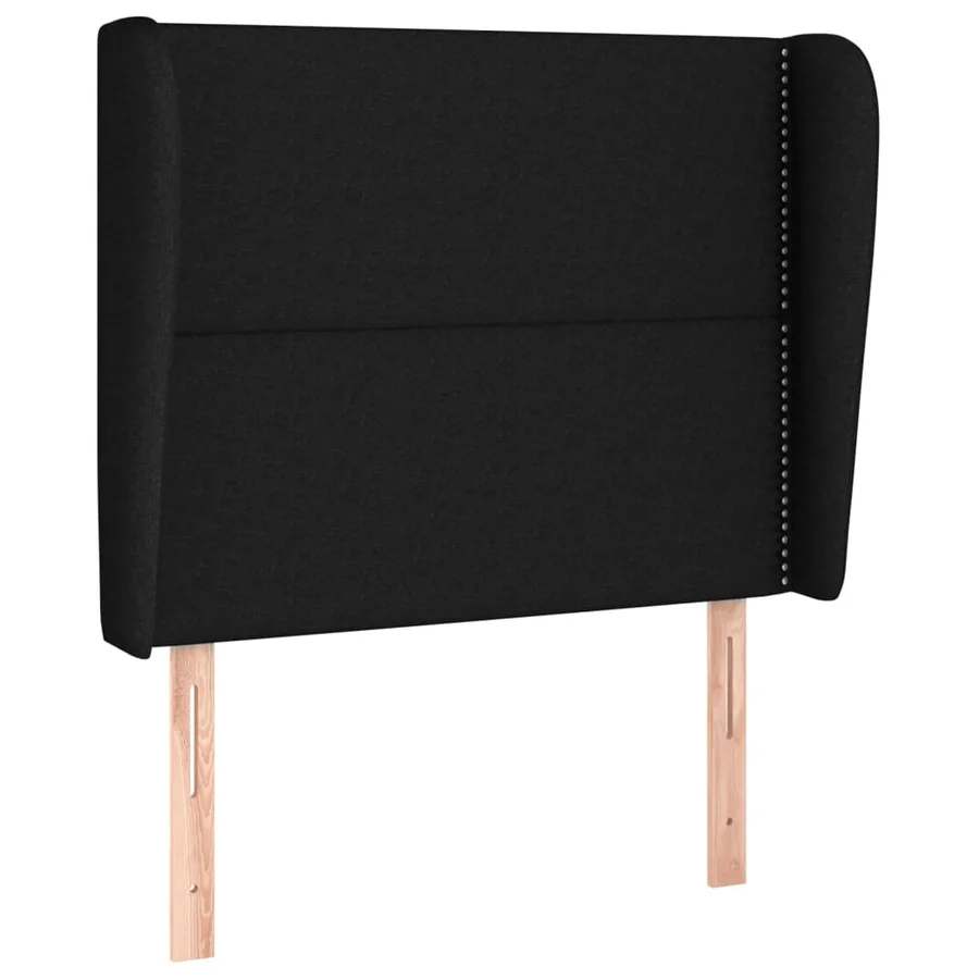 Tête de lit avec oreilles Noir 103x23x118/128 cm Tissu - 2