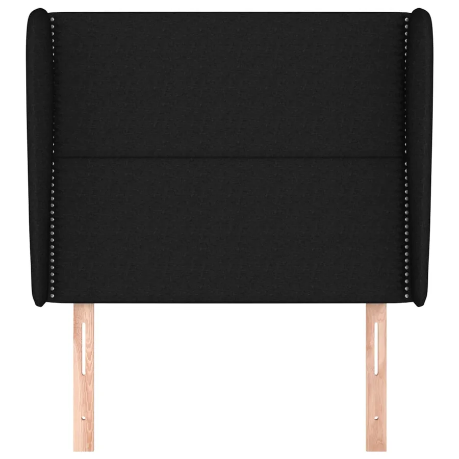 Tête de lit avec oreilles Noir 103x23x118/128 cm Tissu - 3