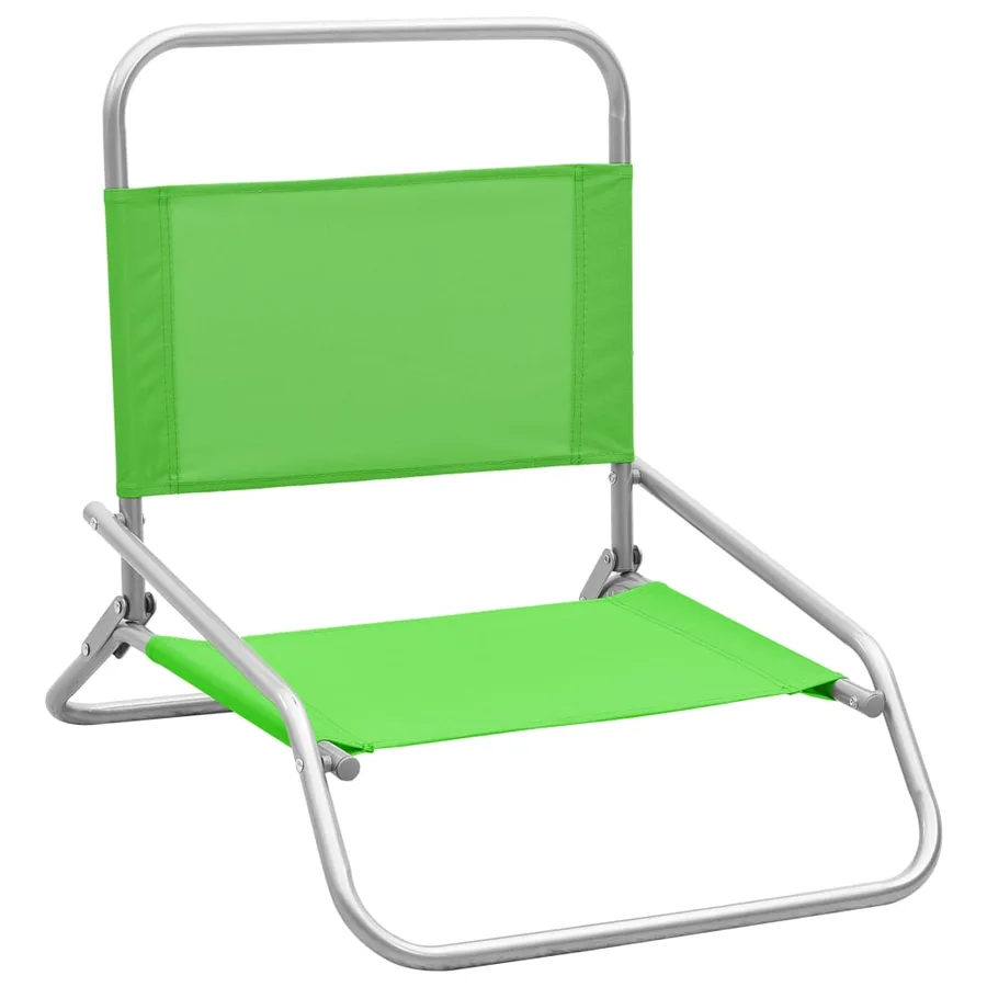 Chaises de plage pliables lot de 2 Vert Tissu - 2