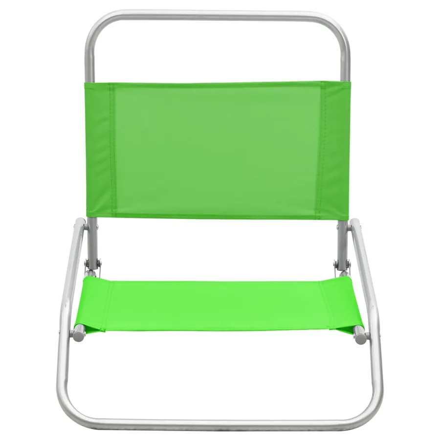 Chaises de plage pliables lot de 2 Vert Tissu - 3
