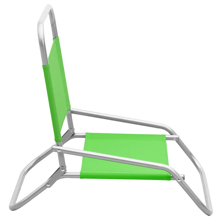 Chaises de plage pliables lot de 2 Vert Tissu - 4
