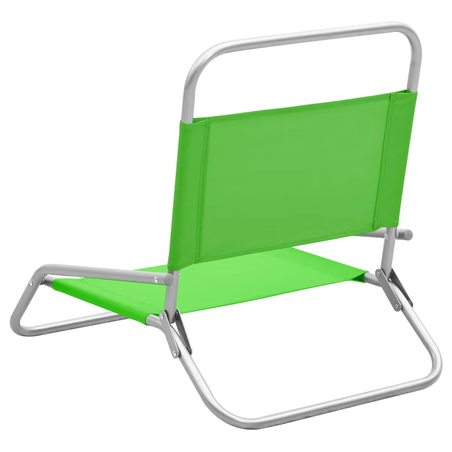 Chaises de plage pliables lot de 2 Vert Tissu - 5