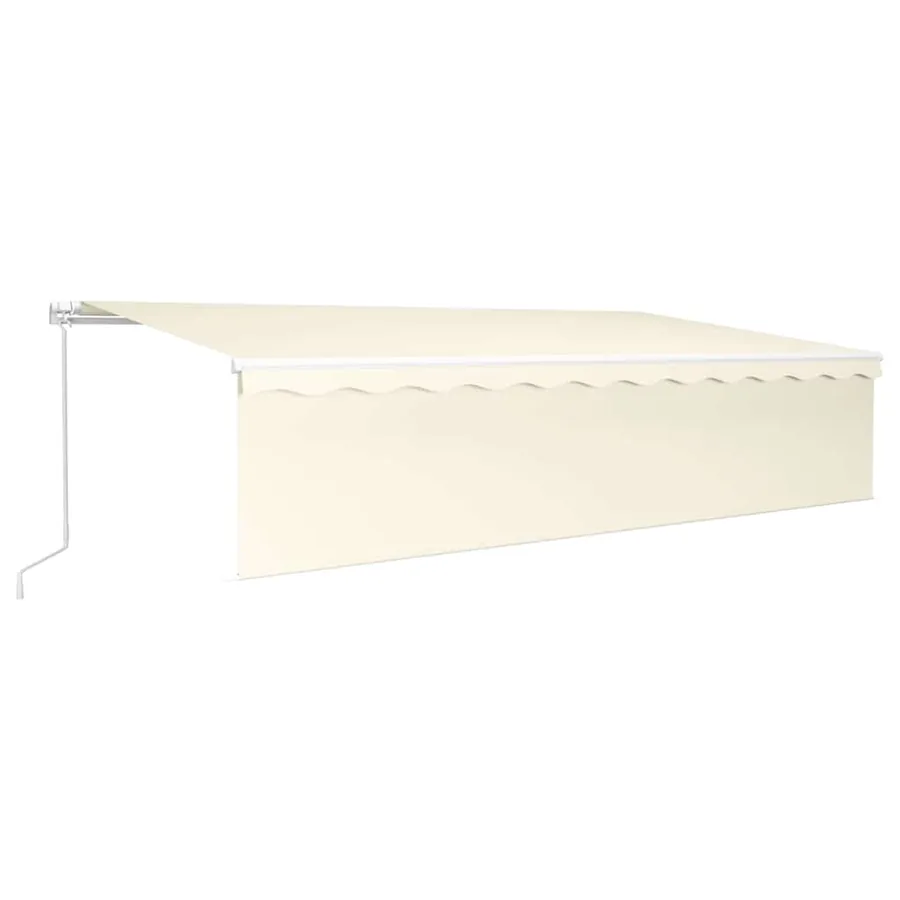 Auvent manuel rétractable avec store 6x3 m Crème - 2