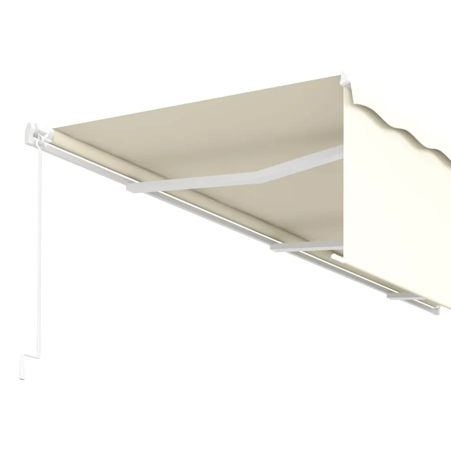 Auvent manuel rétractable avec store 6x3 m Crème - 5