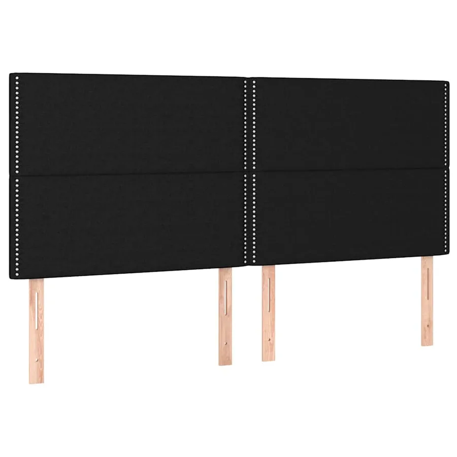 Sommier à lattes de lit avec matelas Noir 200x200 cm Tissu - 6
