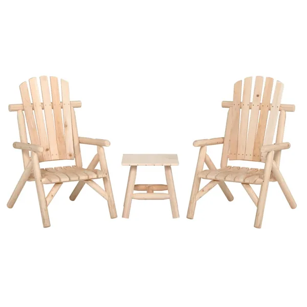 Ensemble de salon de jardin 3 pcs bois massif d'épicéa