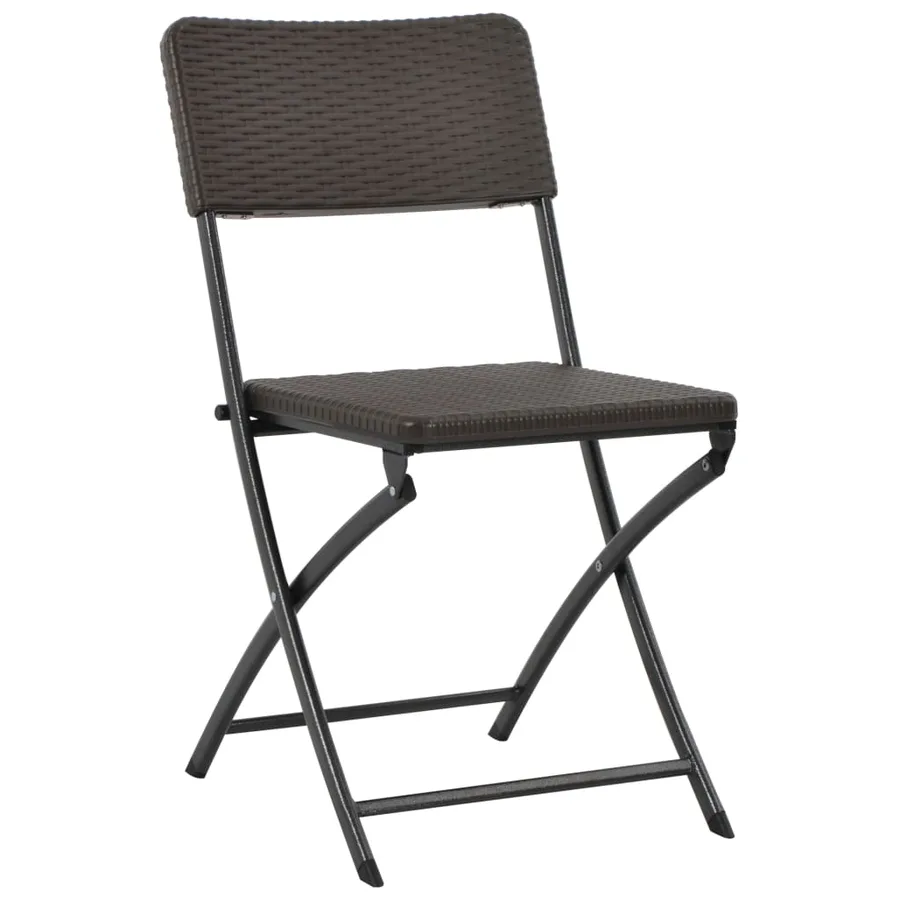Chaises pliables de jardin lot de 2 PEHD et acier - 2