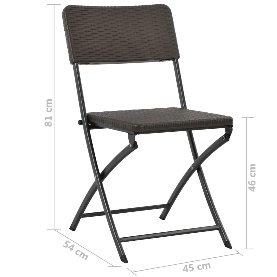 Chaises pliables de jardin lot de 2 PEHD et acier - 9