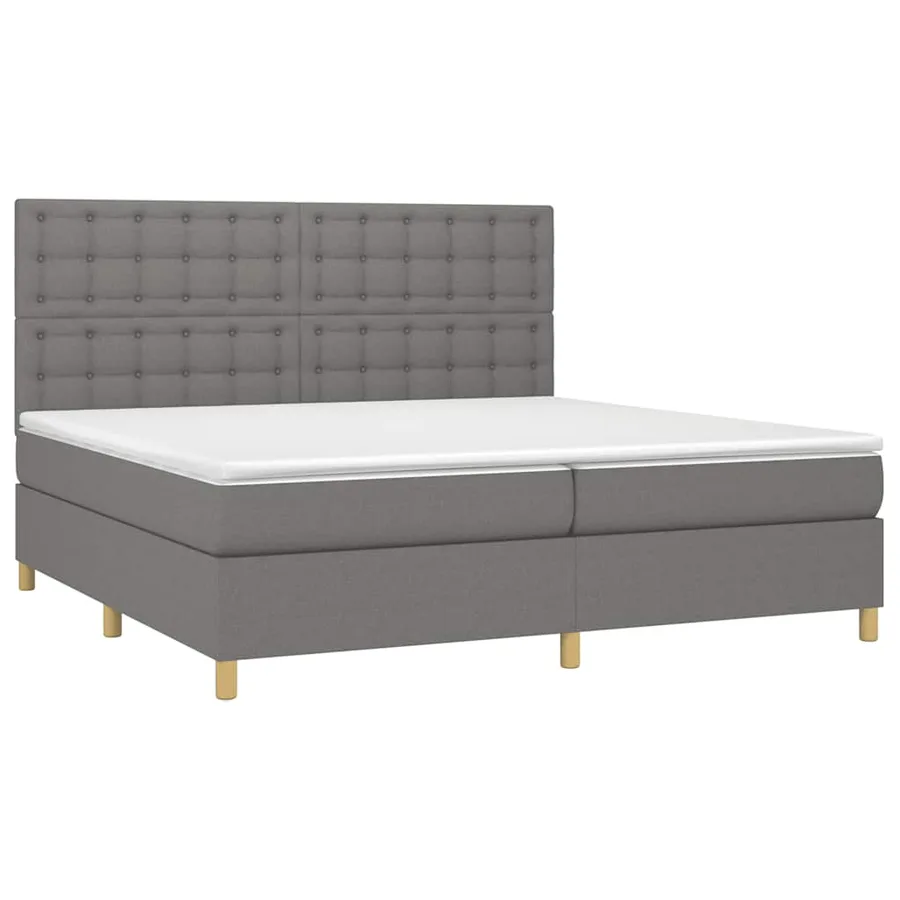 Sommier à lattes de lit et matelas et LED Gris foncé 200x200 cm - 3