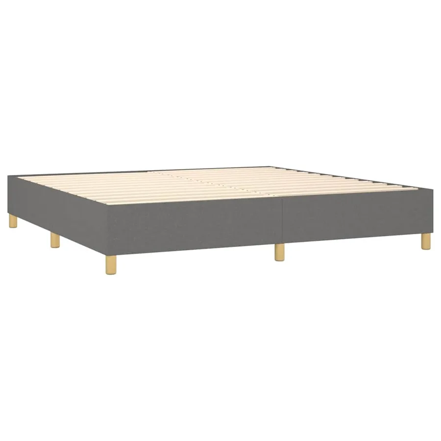 Sommier à lattes de lit et matelas et LED Gris foncé 200x200 cm - 5