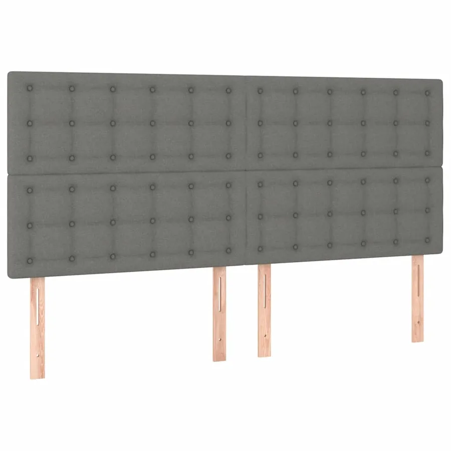 Sommier à lattes de lit et matelas et LED Gris foncé 200x200 cm - 7