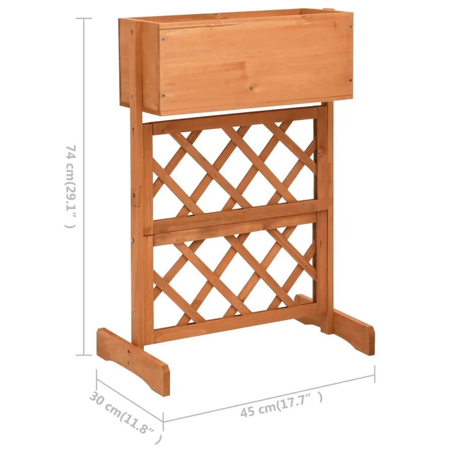 Jardinière à treillis de jardin Orange 45x30x74cm Bois de sapin - 6