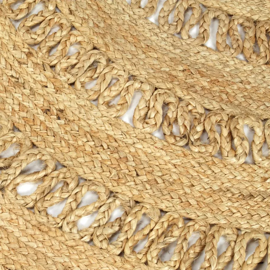 Tapis fait à la main Jute tressée 120 cm - 5