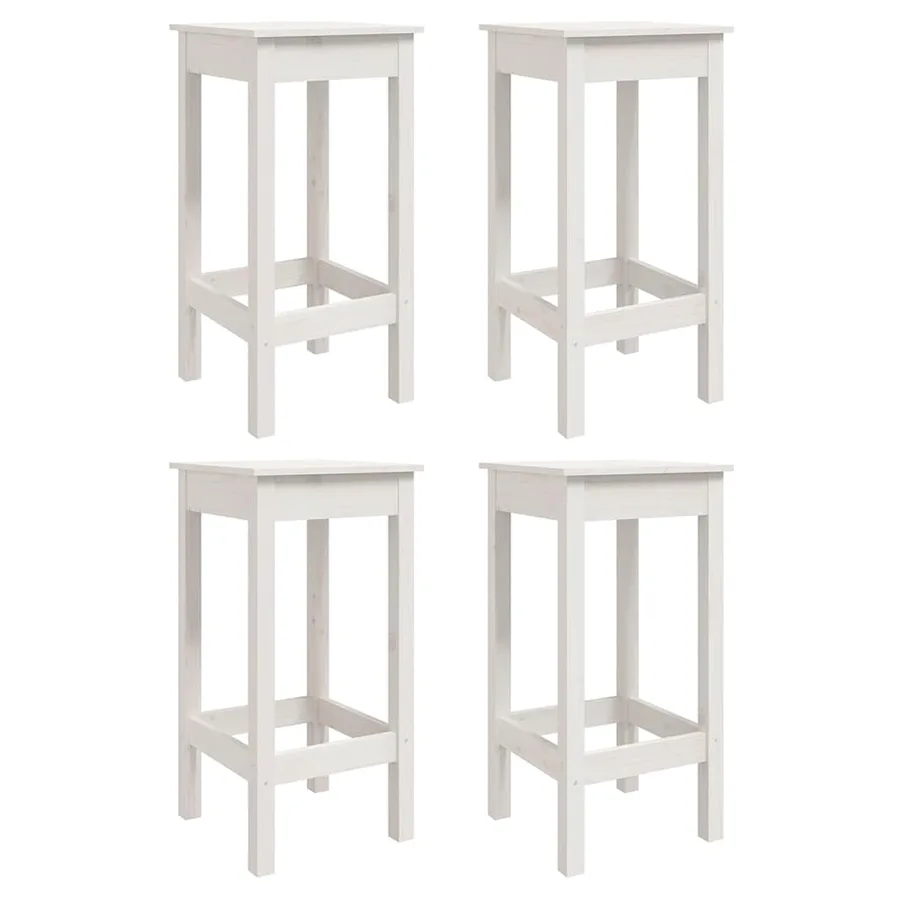 Ensemble de bar de jardin 5 pcs blanc bois massif de pin - 6