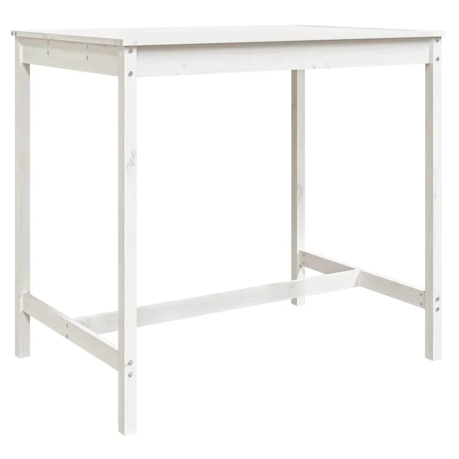 Ensemble de bar de jardin 5 pcs blanc bois massif de pin - 8